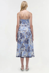 SIMKHAI Dress Analise Midi Dress, Blue Floral Soho-Boutique