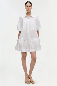 SIMKHAI Dress Crissy Mini Shirt Dress, White Soho-Boutique