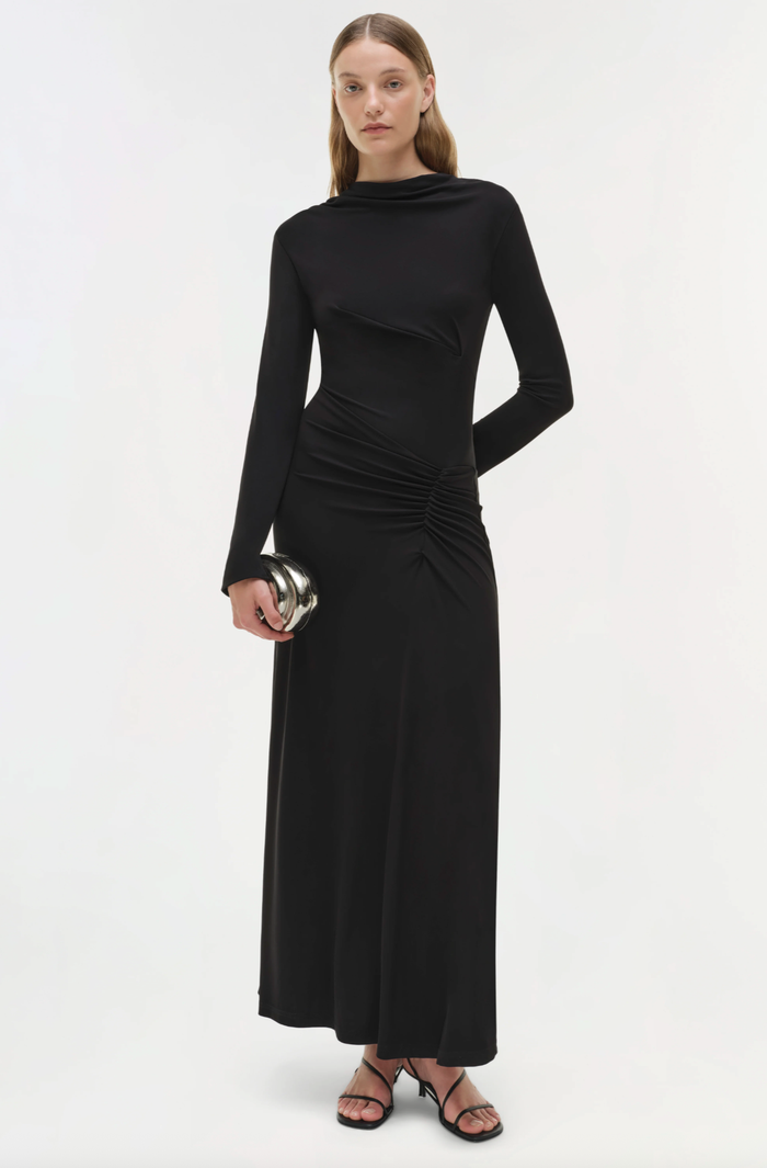 SIMKHAI Dress Ferrera Midi Dress, Black Soho-Boutique