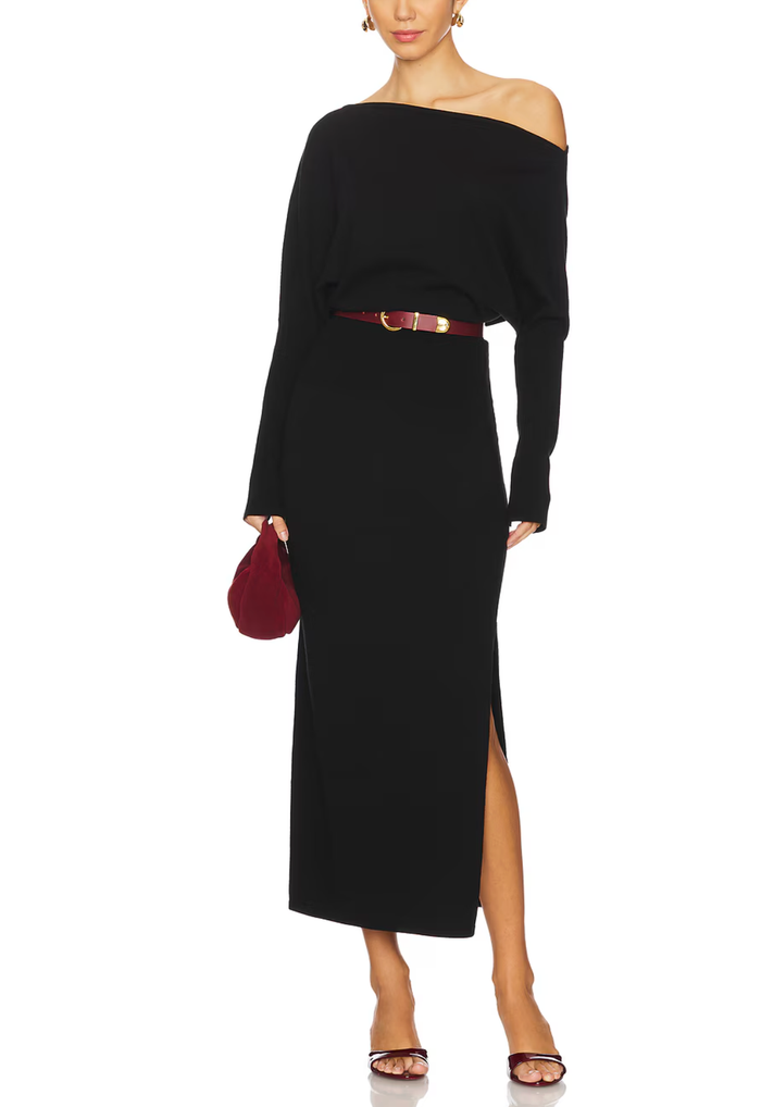 SIMKHAI Dress Janese Midi Dress, Black Soho-Boutique