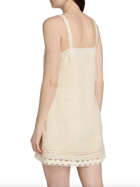 SIMKHAI Dress Jasmine Linen Lace Mini Dress, Sand Soho-Boutique