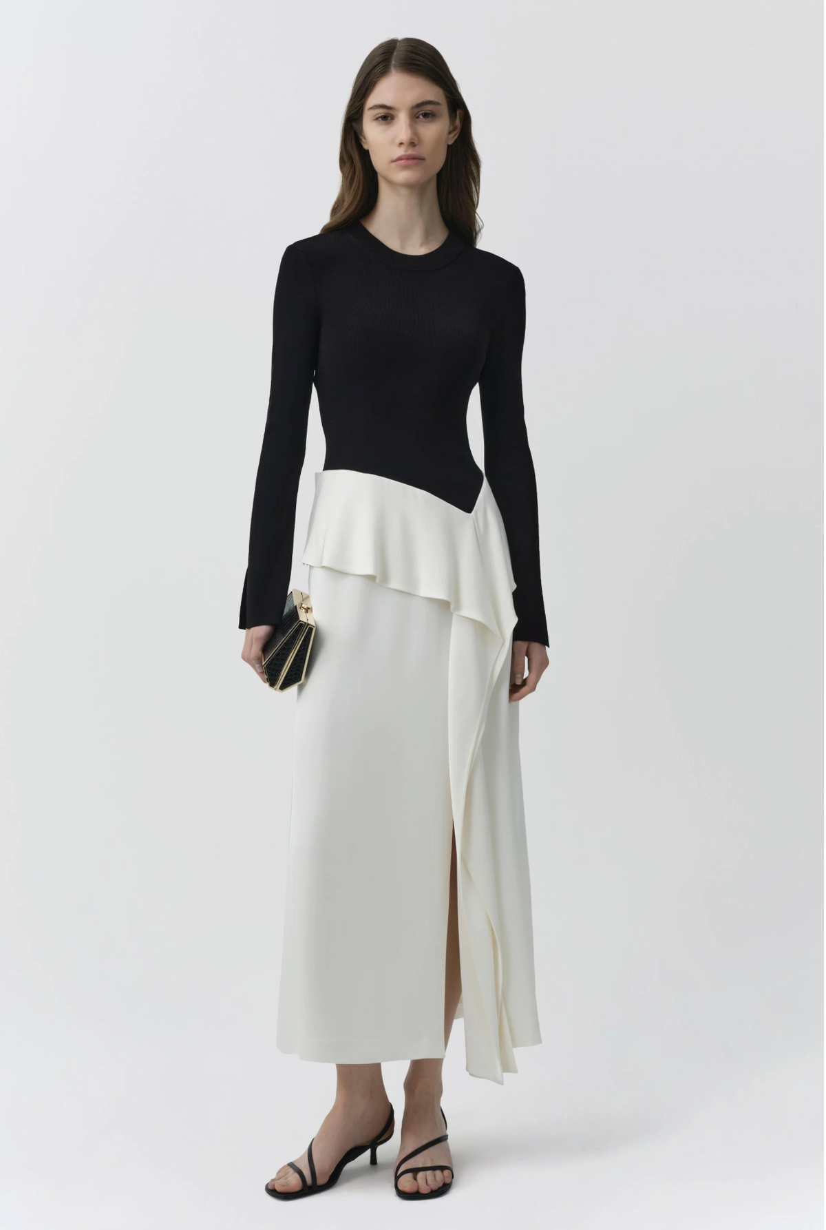SIMKHAI Dress Ornella Midi Dress, Black Multi Soho-Boutique
