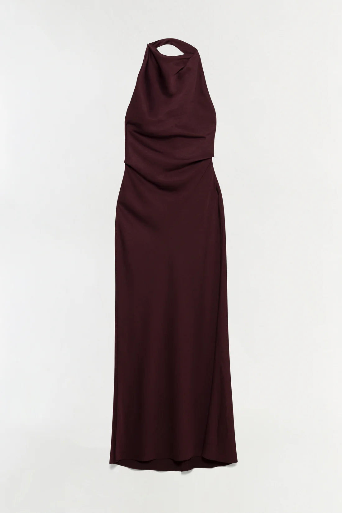 SIMKHAI Dress Reannon Draped Satin Gown, Mahogany Soho-Boutique