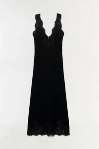 SIMKHAI Dress Zinnia Lace Cashmere Midi Dress, Black Soho-Boutique