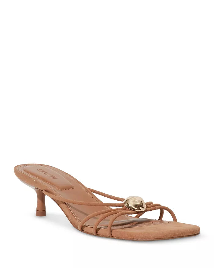 SIMKHAI Heel Amaya Suede Kitten Heel, Camel Soho-Boutique