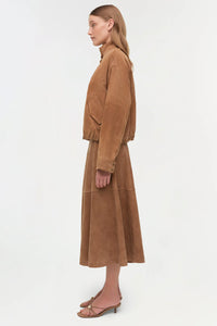 SIMKHAI Jacket Marley Suede Jacket, Camel Soho-Boutique