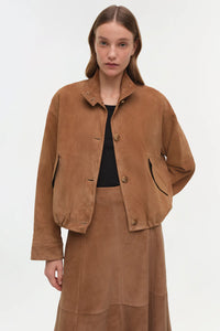 SIMKHAI Jacket Marley Suede Jacket, Camel Soho-Boutique