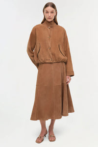 SIMKHAI Jacket Marley Suede Jacket, Camel Soho-Boutique