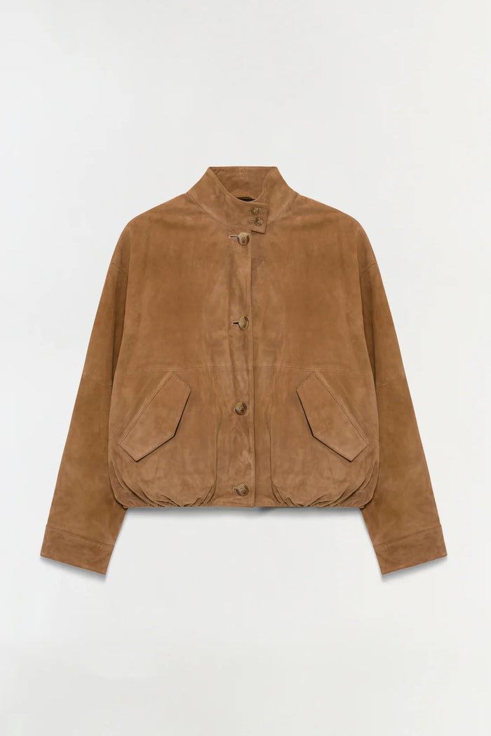 SIMKHAI Jacket Marley Suede Jacket, Camel Soho-Boutique