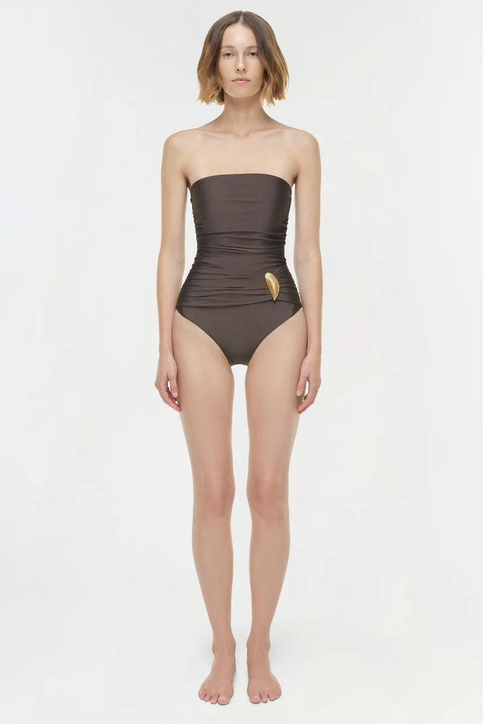 SIMKHAI Swim Lorena One Piece, Chocolate Soho-Boutique