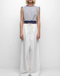 SIMKHAI Top Joie Cotton Jersey Top, Midnight Stripe Soho-Boutique