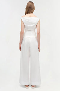 SIMKHAI Top Maisel Draped Cotton Top, White Soho-Boutique