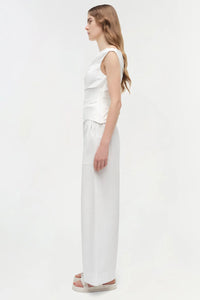 SIMKHAI Top Maisel Draped Cotton Top, White Soho-Boutique