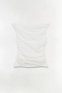 SIMKHAI Top Maisel Draped Cotton Top, White Soho-Boutique