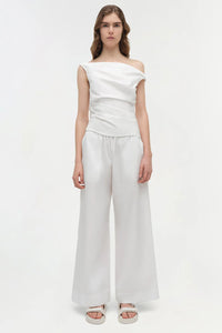 SIMKHAI Top Maisel Draped Cotton Top, White Soho-Boutique