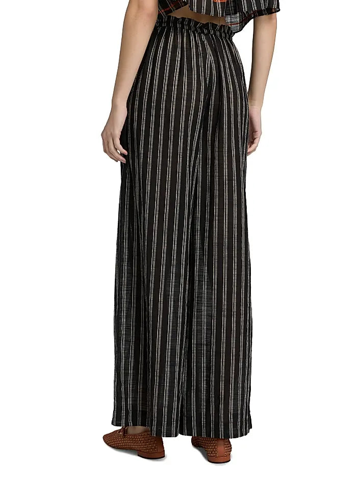 Soho Boutique Swim Josephine Striped Coverup Pant, Noir Stripe Soho-Boutique