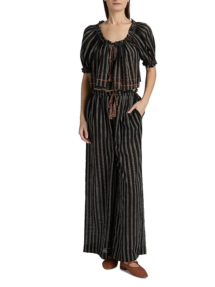 Soho Boutique Swim Josephine Striped Coverup Pant, Noir Stripe Soho-Boutique