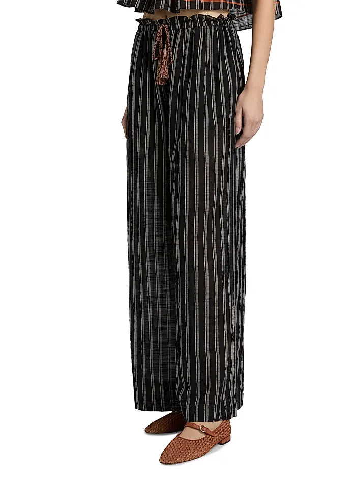 Soho Boutique Swim Josephine Striped Coverup Pant, Noir Stripe Soho-Boutique