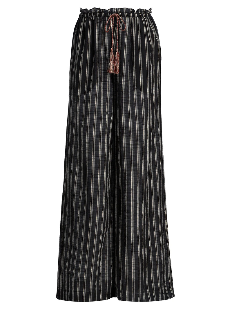 Soho Boutique Swim Josephine Striped Coverup Pant, Noir Stripe Soho-Boutique