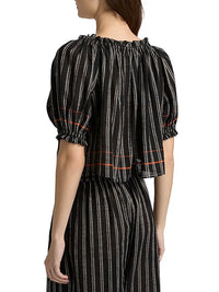 Soho Boutique Swim Paros Striped Coverup Top, Noir Stripe Soho-Boutique