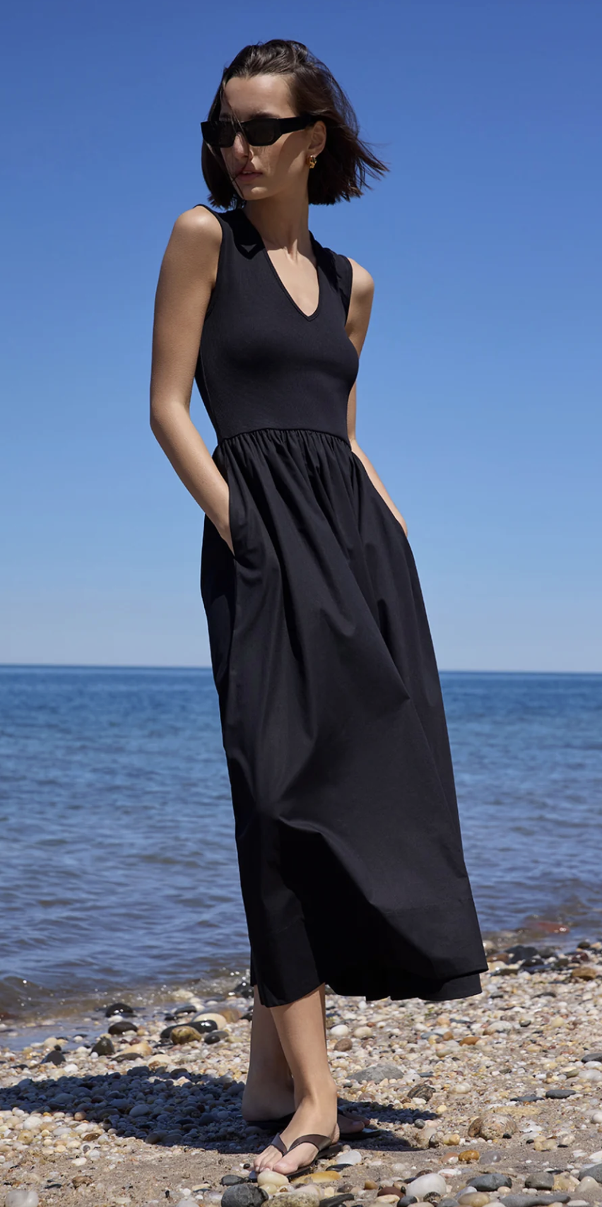 soldout.nyc Dress The V-Neck RSVP Dress, Black Soho-Boutique