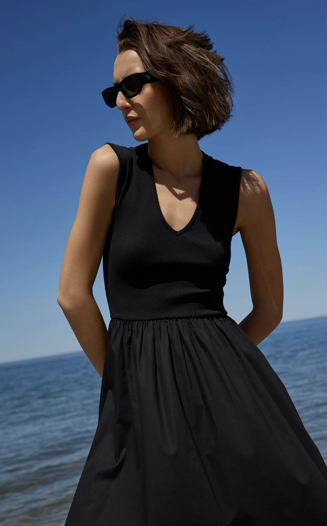 soldout.nyc Dress The V-Neck RSVP Dress, Black Soho-Boutique