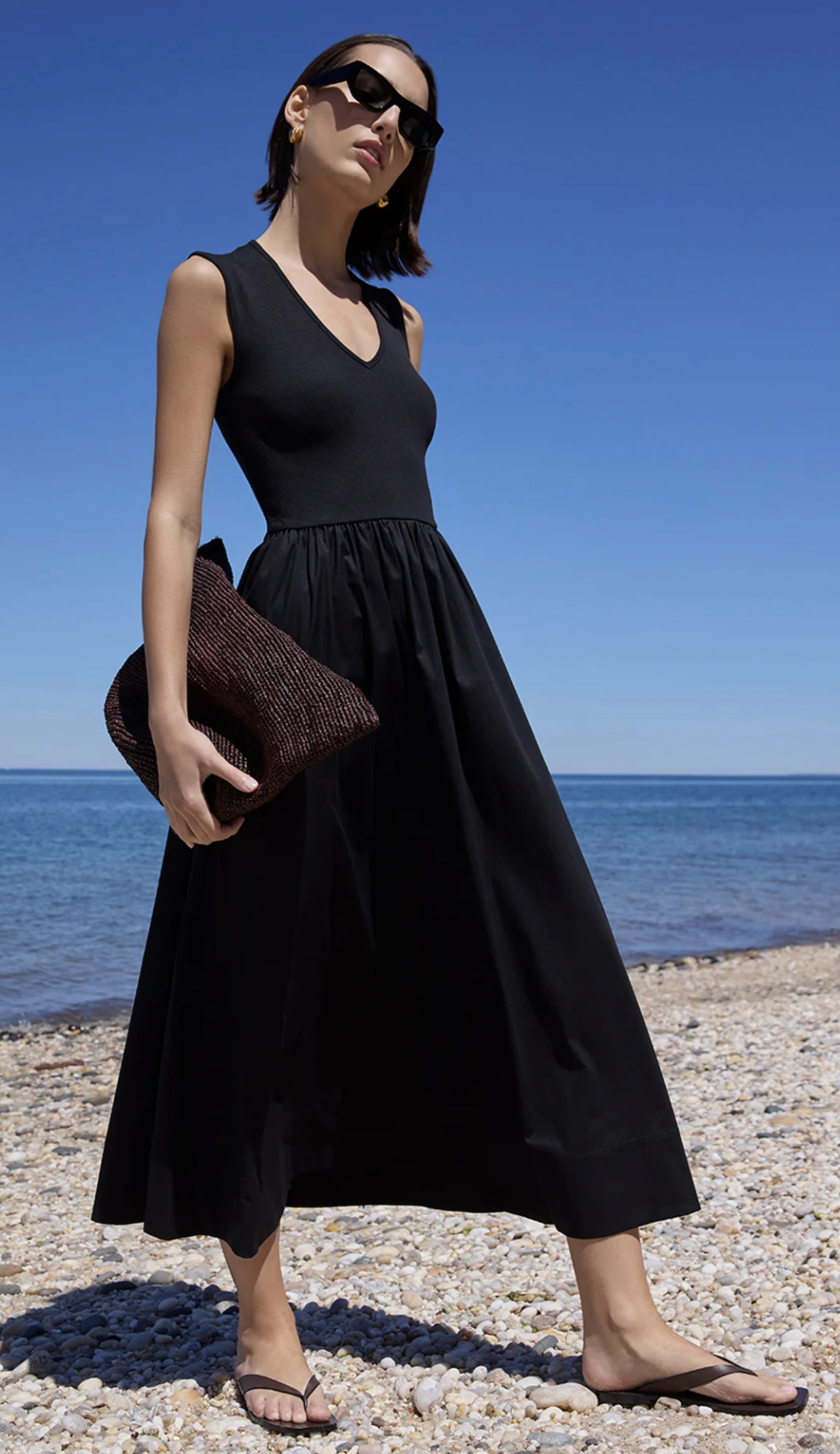 soldout.nyc Dress The V-Neck RSVP Dress, Black Soho-Boutique