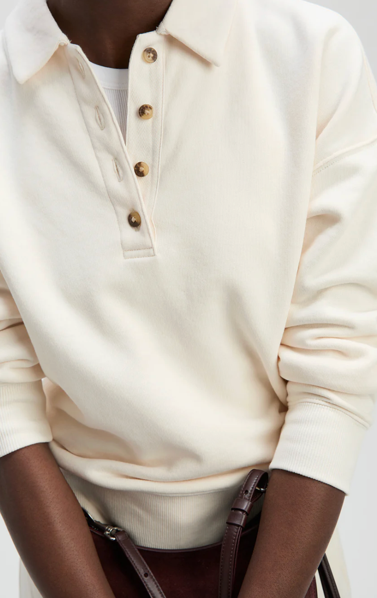 soldout.nyc Shirt The French Terry Polo, Cream Soho-Boutique