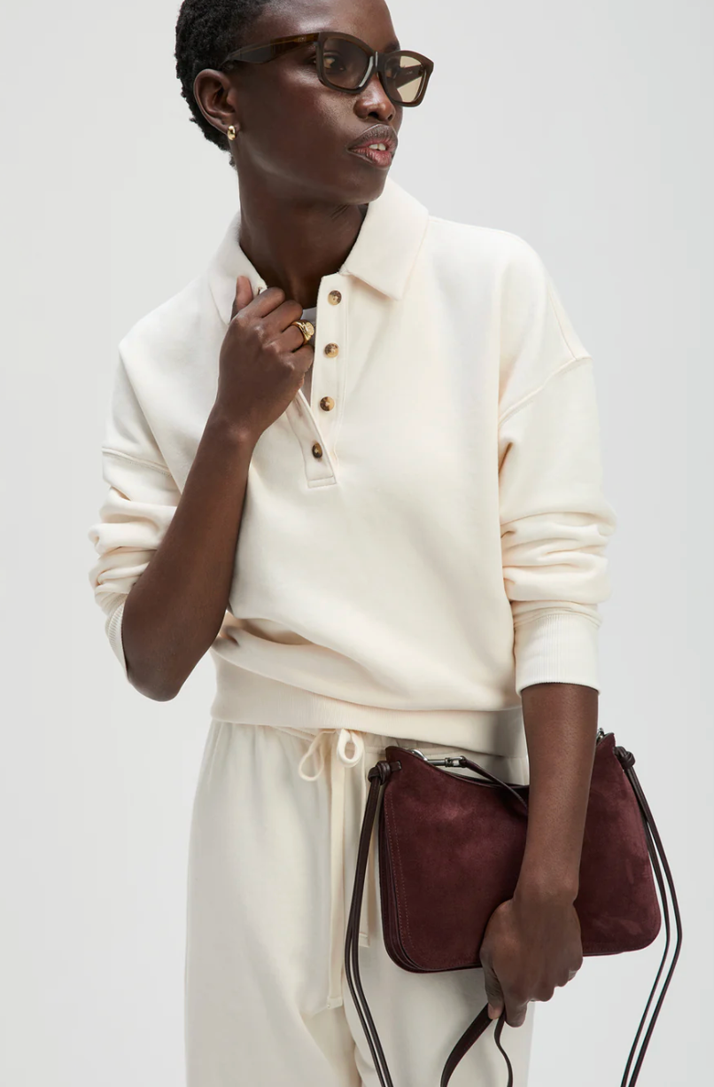 soldout.nyc Shirt The French Terry Polo, Cream Soho-Boutique