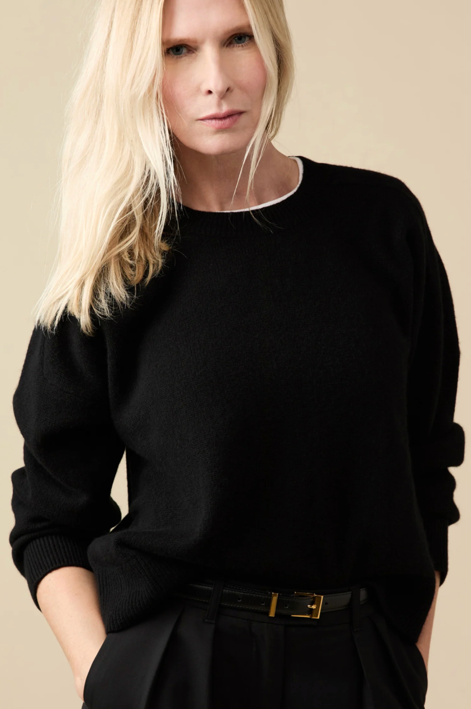 soldout.nyc Sweater The Cashmere Crew, Black Soho-Boutique