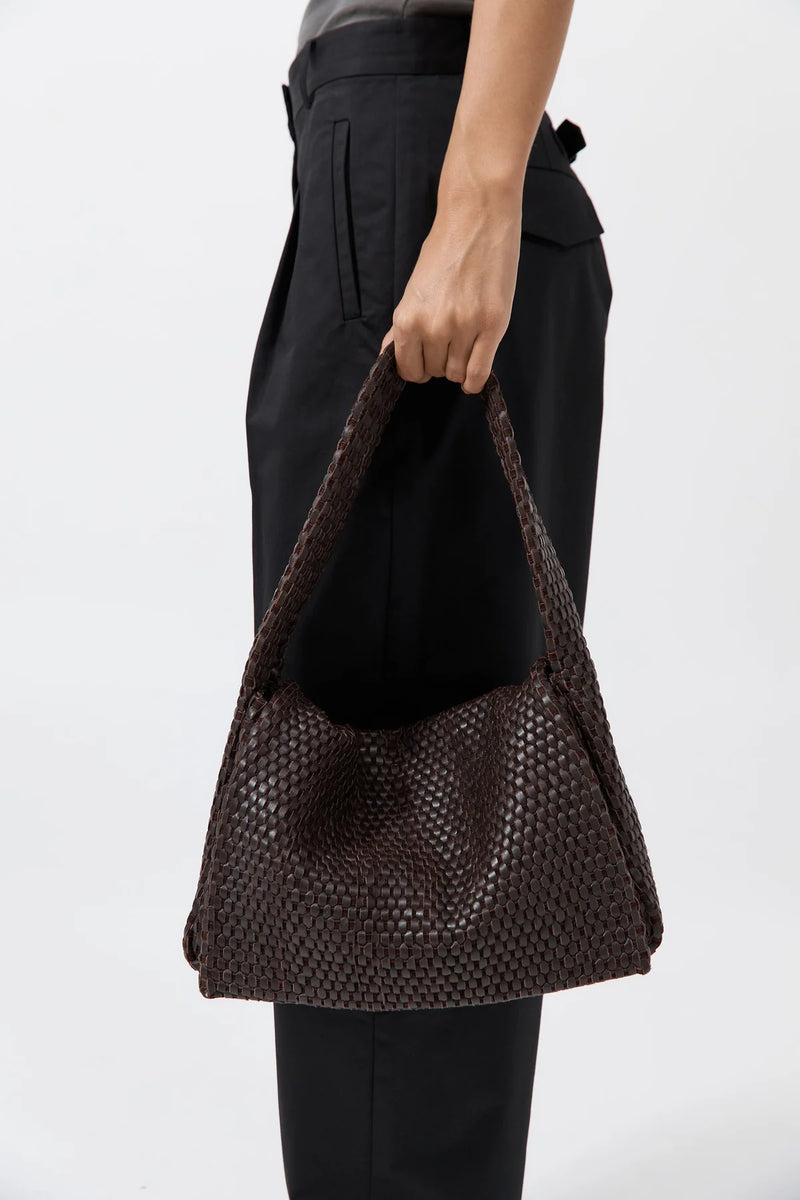 St. Agni Bag Lattice Everyday Satchel, Coffee Soho-Boutique