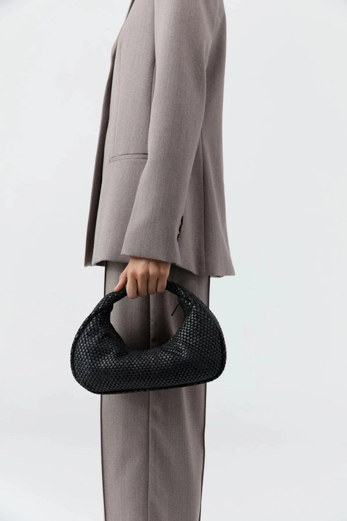 St. Agni Bag Lattice Weave Bon Bon Bag, Black Soho-Boutique