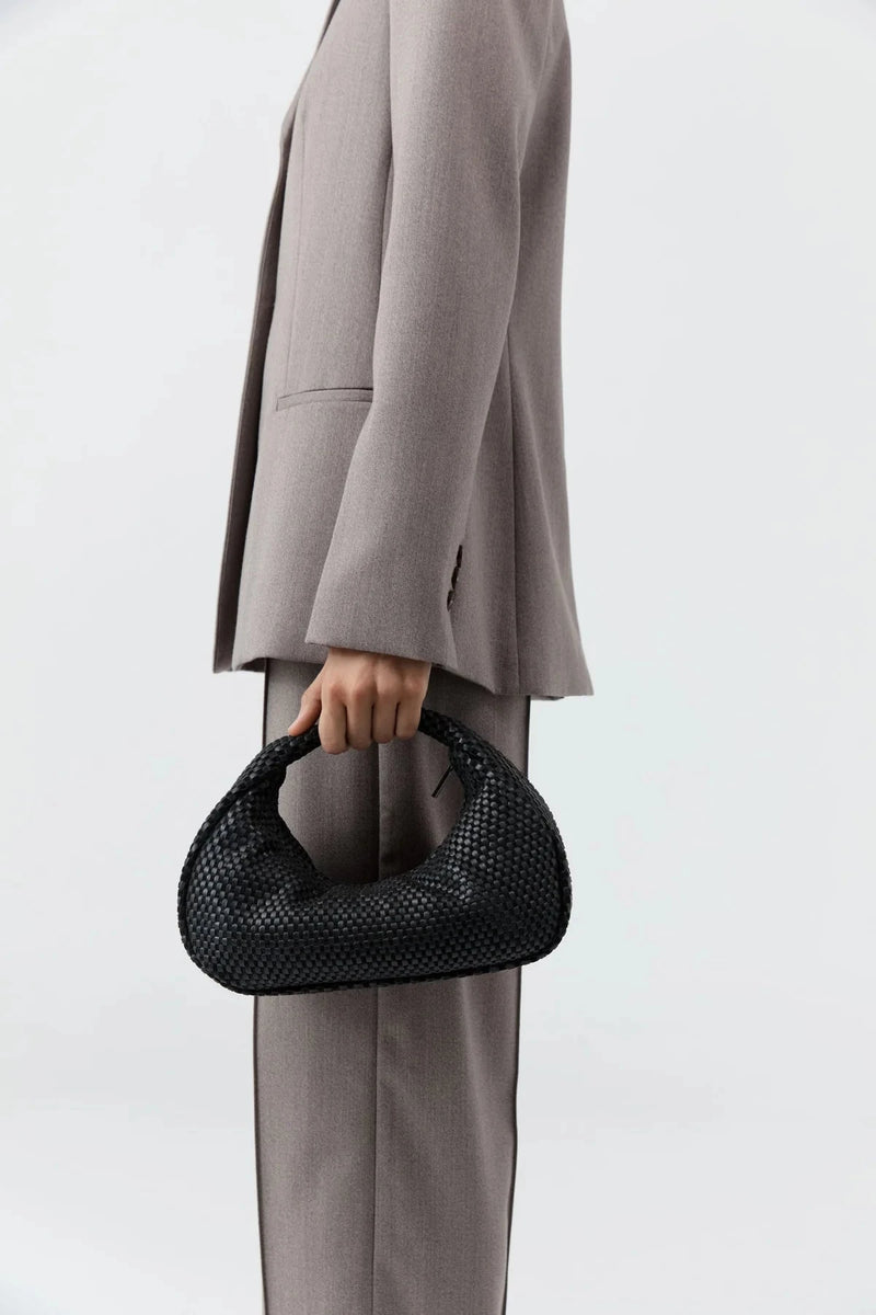 St. Agni Bag Lattice Weave Bon Bon Bag, Black Soho-Boutique