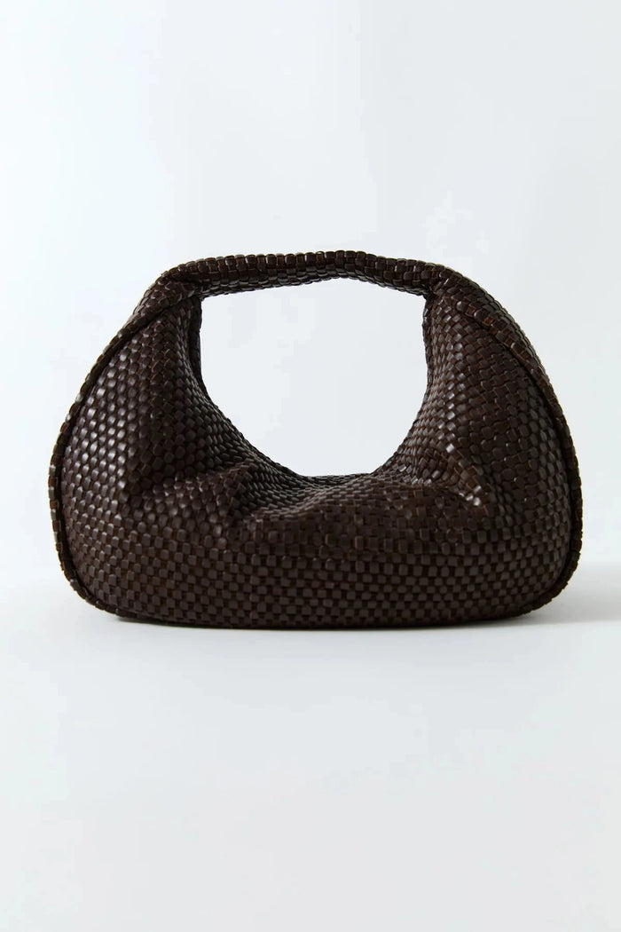 St. Agni Bag Lattice Weave Bon Bon Bag, Coffee Soho-Boutique