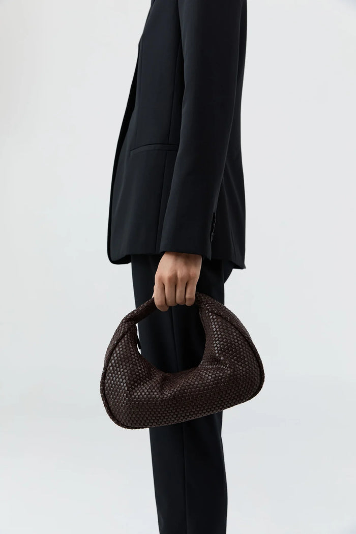 St. Agni Bag Lattice Weave Bon Bon Bag, Coffee Soho-Boutique