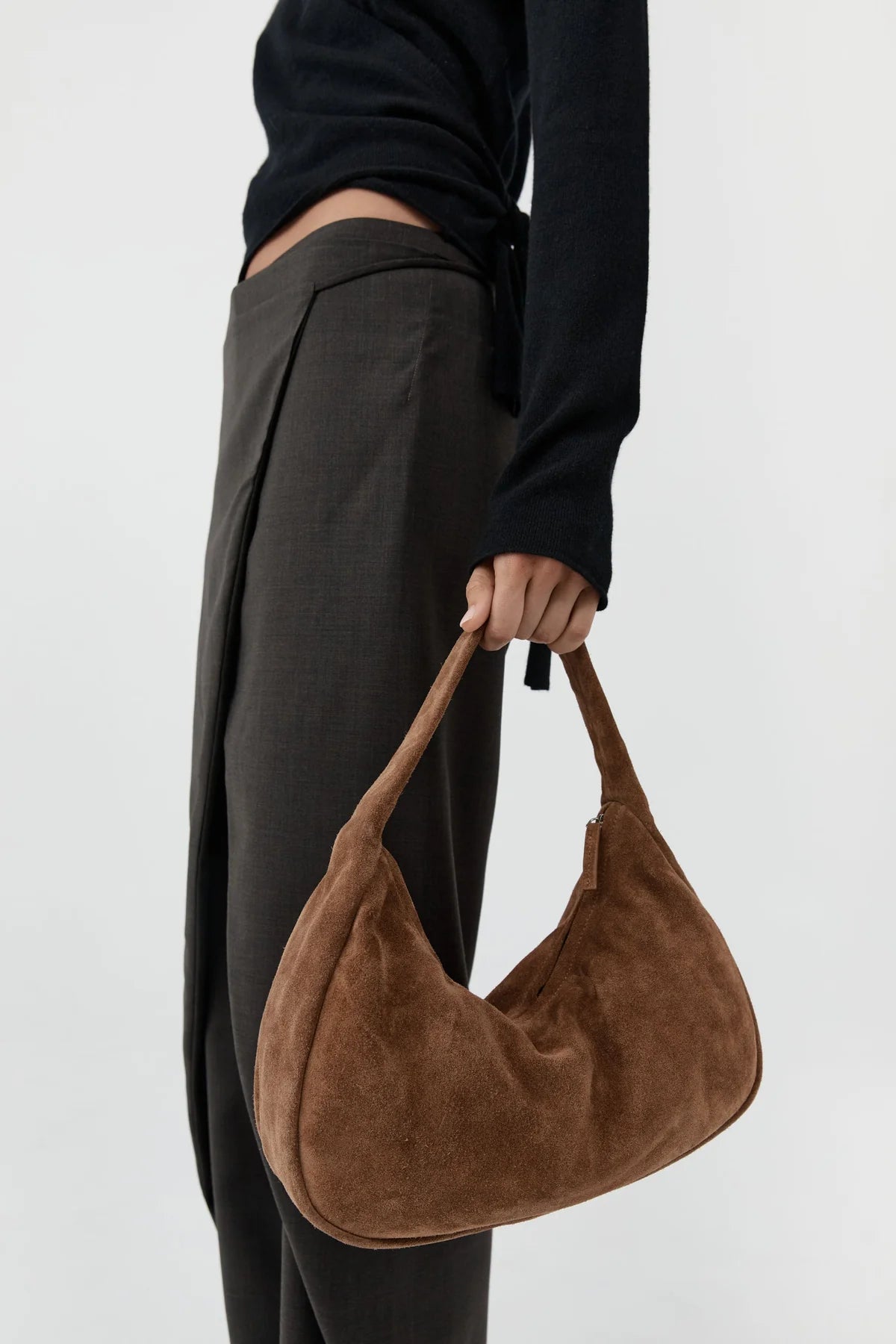 St. Agni Bag Suede Large Bon Bon Bag, Toffee Soho-Boutique