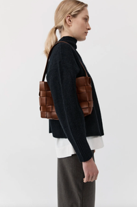 St. Agni Bag Woven Mini Tote, Chestnut Soho-Boutique