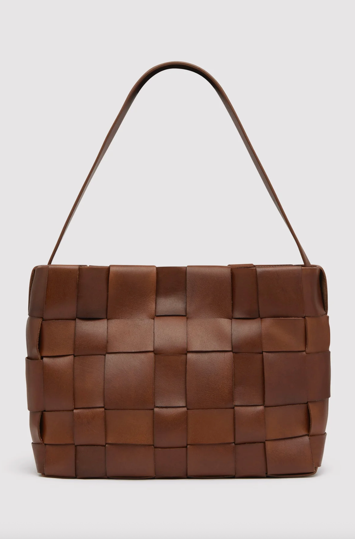 St. Agni Bag Woven Mini Tote, Chestnut Soho-Boutique