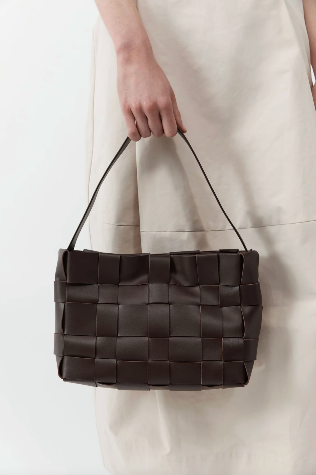St. Agni Bag Woven Mini Tote, Chocolate Soho-Boutique