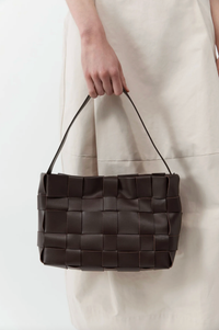St. Agni Bag Woven Mini Tote, Chocolate Soho-Boutique