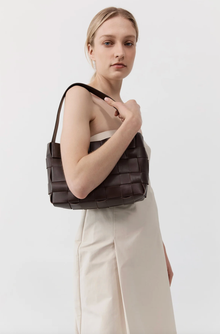 St. Agni Bag Woven Mini Tote, Chocolate Soho-Boutique