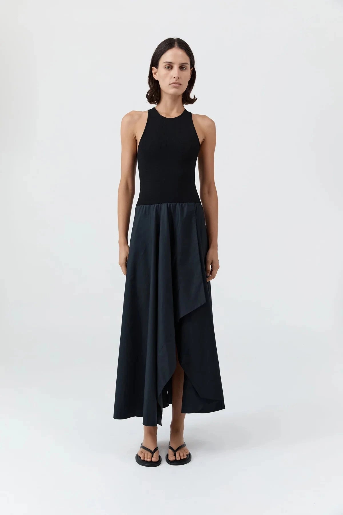 St. Agni Knit Bodice Asymmetric Maxi Dress - Black St. Agni Knit Bodice Asymmetric Maxi Dress - Black