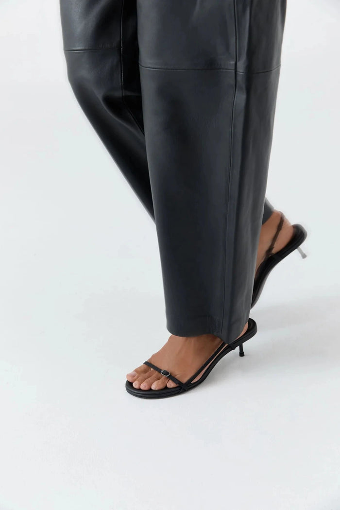 St. Agni Heel Petit Belt Sling Back Heel, Black Soho-Boutique