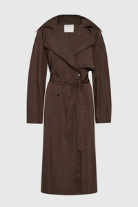 St. Agni Jacket Paper Taffeta Relaxed Trench, Mocha Soho-Boutique