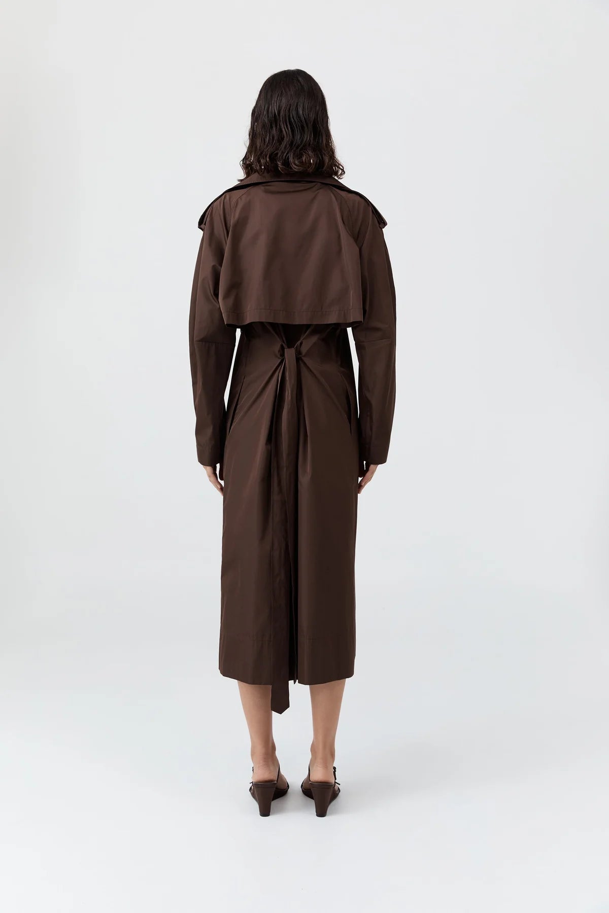 St. Agni Jacket Paper Taffeta Relaxed Trench, Mocha Soho-Boutique