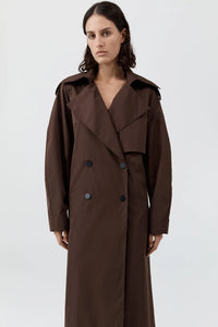St. Agni Jacket Paper Taffeta Relaxed Trench, Mocha Soho-Boutique