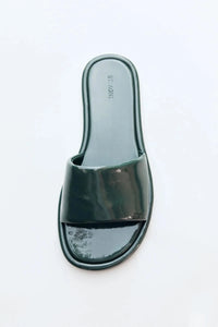 St. Agni Sandal Soft Slipper, Patent Deep Green Soho-Boutique