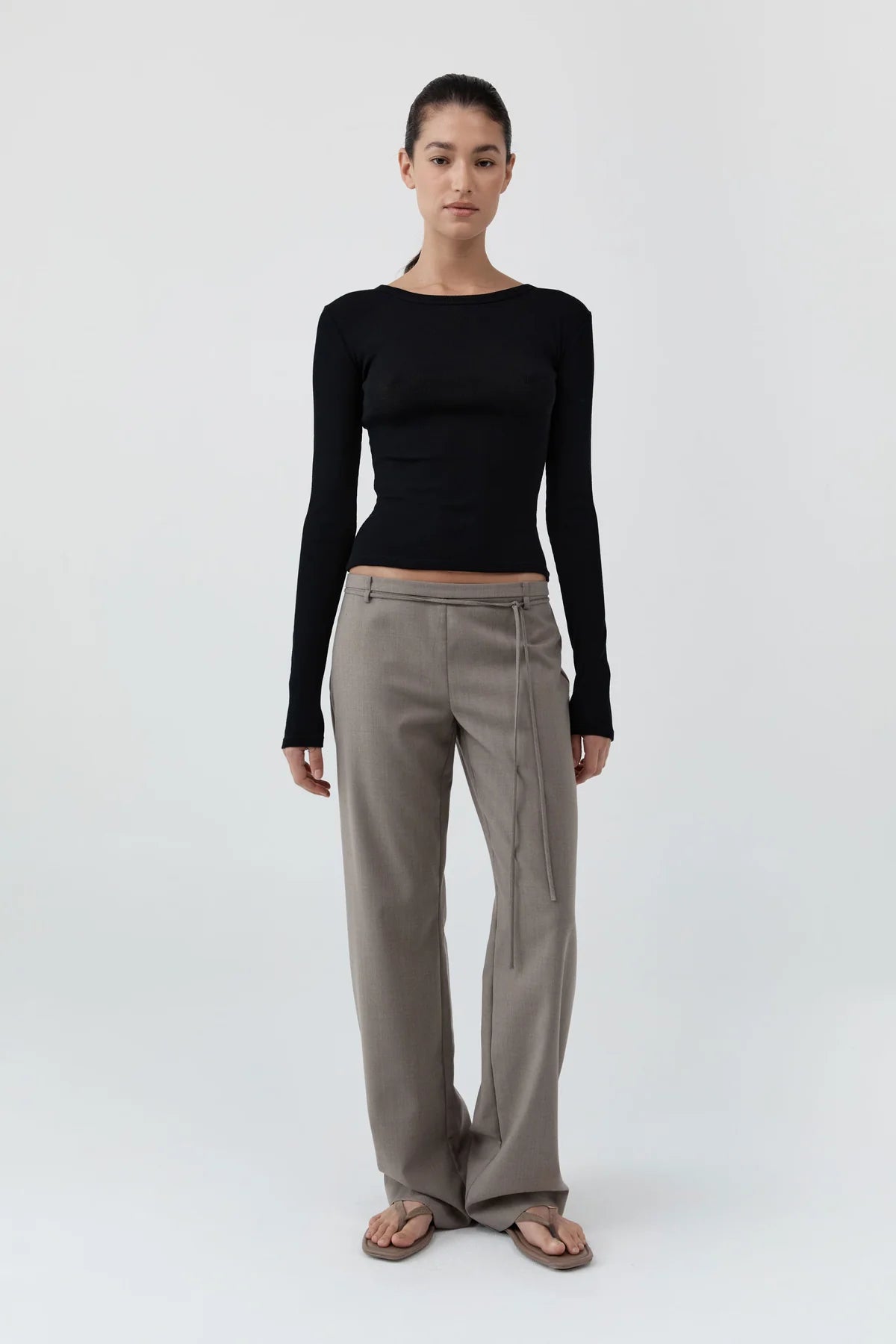 St. Agni Shirt Baby Wool Long Sleeve Top, Black Soho-Boutique