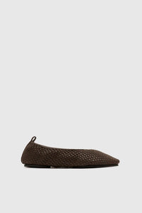 St. Agni Shoe Lattice Weave Ballet Flat, Coffee Soho-Boutique