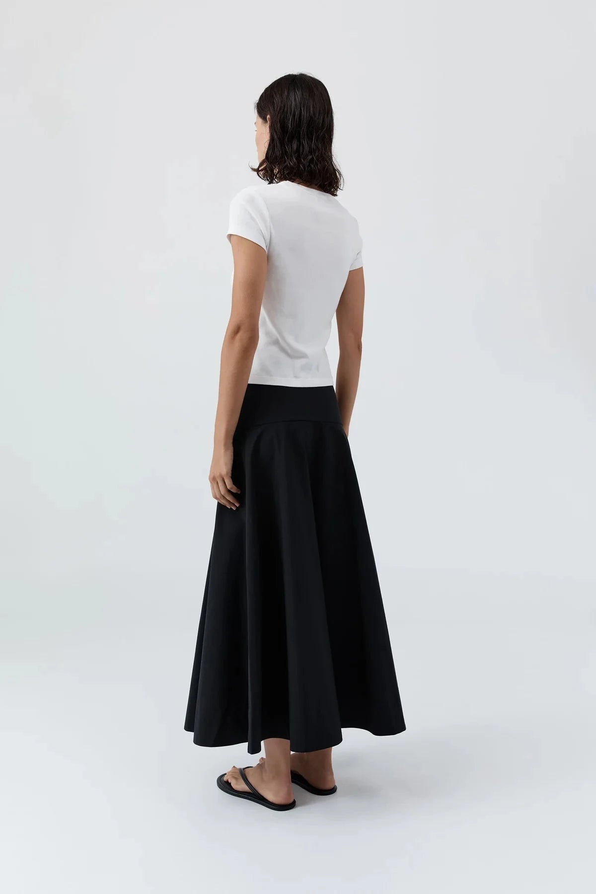 St. Agni Skirt Cotton Circle Hem Skirt, Black Soho-Boutique